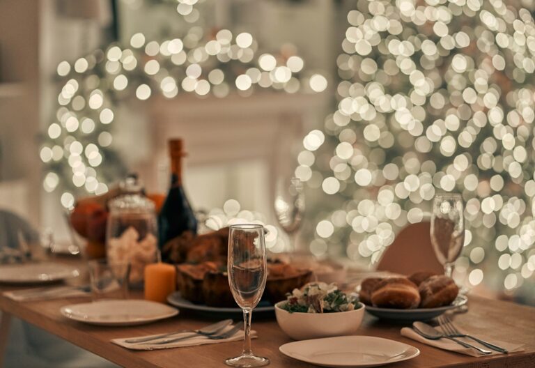 Table set for Holiday Party